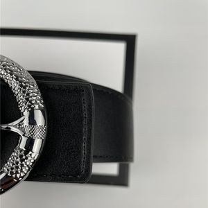 belt designer luxury brand high-quality men's and women's belts 5 colors wide 3.8cm snake head three-color buckle
