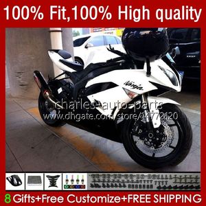 Carenti di iniezione per Kawasaki Ninja 600cc ZX 6R 6 R 636 600 CC Glossy White 2009-2012 13NO.30 ZX600 ZX636 ZX6R 09 10 11 12 ZX-636 ZX600C ZX-6R 2009 2012 2012 OMEM OEM BOEM OEM Bodys