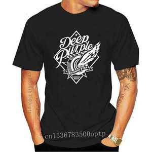Ny svart djuplila kortärmad t-shirt för män Small Highway Star-tröja 2021 G1217