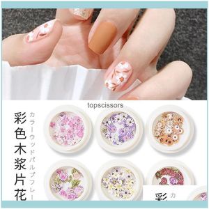 Decorations Nail Salon Health & Beautynail Art 3D Flower Sequin Acrylic Paillettes Holographic Glitter Wood Chips Flakes Manicure Tips Aesso