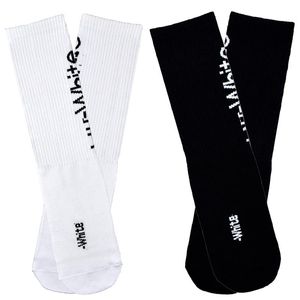 Men's Socks Hip Hop Fashion OFF Harajuku Street Style White Long Men Skateboard Basketball Stripe Compression Calcetines