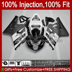 Injection Mold Fairings For SUZUKI GSXR600 GSXR750 GSXR-750 K4 04 05 43No.112 GSXR 750CC 600CC 750 Grey white 600 CC GSXR-600 2004 2005 GSX-R750 2004-2005 OEM Body Kit