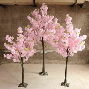 人工桜の木彫りの植物の偽の花の木のリビングルームEl結婚式の装飾ホーム家具桜211108