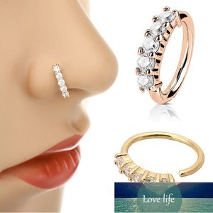 1 Piercing Nariz Ring Expander Seamless Seegment Ear Nose Hoops Gold Color CZ Trogus Cartilagem Brincos Nostril Corpo Jóias Preço de Fábrica Preço Qualidade