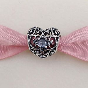 Marzec Signature Heart Birthstone urok 925 Srebrne koraliki pasują do europejskiego pandora w stylu biżuterii Bracelet