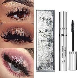 QIBEST Mascara nero Ciglia 4D Ciglia setose Allungamento Ciglia sessuali Trucco Curling Mascara Volume Cosmetici per occhi impermeabili