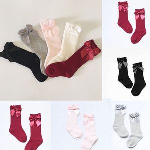 Bowknot Baby Bows носки колена высокие носки принцессы длинные детские детские пинетки теплые носки