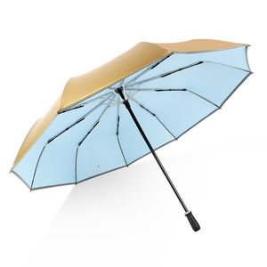 Großhandel Titan 10 Knochen Sonnenschirm Frauen Regenschirm Verstärkter Wind Beständig Regen Weibliche Sonnenschirm UPF50 + Männlich Sonnenschirm