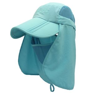 Cappello da sole a tesa larga Protezione multifunzionale UPF 50 Secchiello Collo con patta Copricapo da spiaggia da viaggio estivo Cappelli genitore-figlio