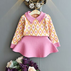 Altro Design Design Bambini Girls Abbigliamento Set Set di maglione manica lunga vestito Abbigliamento Abbigliamento Abiti per bambini Ragazze Vestiti 494 Y2
