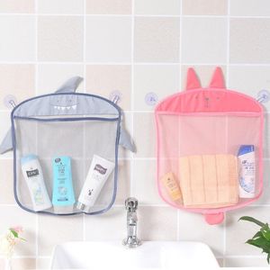 Storage Bags Transparent Grid Fabric Bag Korean Multi-purpose Suction Cup Cartoon Bathroom Sundries Hanging