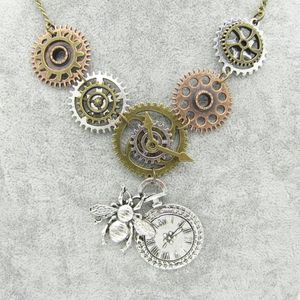 Colares de pingente O design original Várias formas e cores peças de engrenagem agradável pente steampunk diy colar jóias vintage