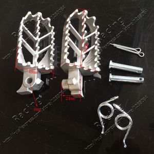 Pedais de aço inoxidável da motocicleta footpegs descanso de pé para pit dirt motor bike pitster pro xr50 crf50 crf70 ssr thumpstar motocross