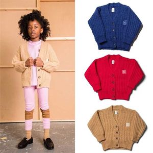 Baby Girls編み物カーディガンヌンケン秋コートキッズセーターコットンセーターファッションブランド幼児服211201