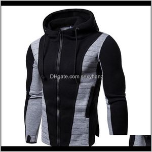 Hoodies sweatshirts kläder kläder dropp leverans 2021 handske sleeve dragkedja hoodie män höst vinter oregelbunden hem casual patchwork sweatsh