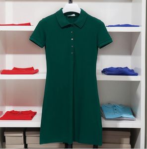 Womens Casual Dresses Summer crocodile Dress Fashion 100% Cotton Shirt Polo Clothing A-Line Skirt Fresh Sweet multiple colour Asian size