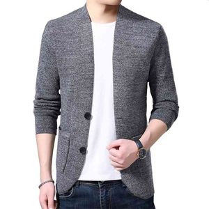 Sweter Cardigan męska Wełna Pojedyncza Prosty Proste Solidne Kolor Styl Luźna Kurtka Płaszcz Azjatycki Rozmiar M-4XL 210918