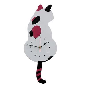 Wall Clocks Cartoon Acrylic Home Decoration Living Room Wagtail Cat Clock Children's Creative