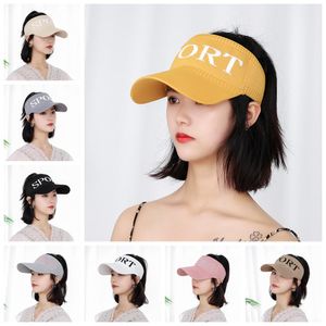 Ladies Ponytail Baseball Cap visor Carta de verão chapéus ao ar livre feminino esportivo rabo de cavalo Capinho elástico