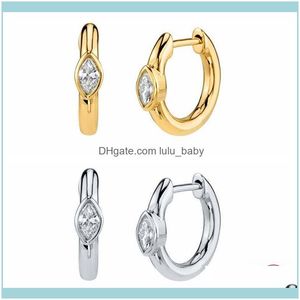 Jewelrysterling Sier Hie Orecchino a cerchio Piercing Occhi di cavallo Cz Cerchio Loop Orecchini Donna Fine Jewerly Pendientes Brincos Oreja Drop Delive