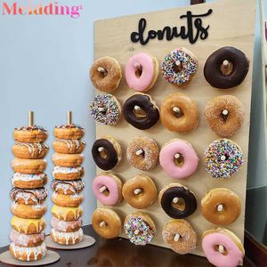 Pączek Ściany Dekoracje Ślubne Cukierki Pączek Pasek Słodkie Wózek Dekoracja Wedding Party Decoration Baby Shower Donut Wall Y0827