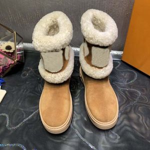 Женщины SnowProp Flat и Bandkle Boots Замша из Кальфорскин Вышитая лауреата Платформа Martin Chunky Stake Star Trail Boot Самая горячая зима