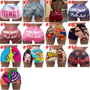 Roupas de grife feminina Mulheres sexy shorts pius calças shorts apertados personalizam padrões impressos de ioga curta