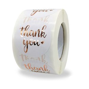 500Pcs Roll Thank You Sealing Sticker 1.5 Inch Round Paper Stickers Adhesive Gift Labels Handmade Present Packaging Sticker