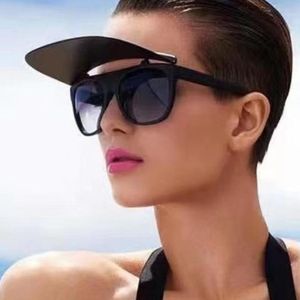 Солнцезащитные очки Большой прямоугольник Flip Up Женщин Мужчины 2022 Трендальные продукты Негабаритные оттенки для уникального Masculino
