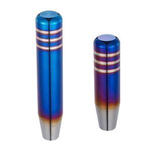 18cm/13cm Long Car Shift Knob Gear Stick Knob Handle Shifter Manual Automatic Transmission Gear Knob Blue Chrome Aluminum