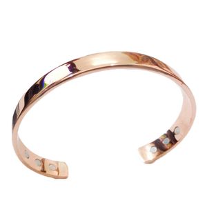 Pure Copper Magnet Energy Health Open Bangle Plated Gold Simple Magnetic Health Bracelet Bio Healthy Healing Copper Bracelet Q0719