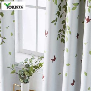 Yokistg Tropical Leaves Blackout Curtain för vardagsrum Sovrum Kök Barnrum Uttryckt Polyester Fönsterbehandling Drapes 210712