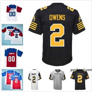 2 Johnny Manziel Hamilton Tiger Cats / Montreal Alouettes Jersey Styles Custom Styles Camisa de futebol costure