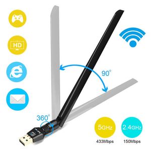 WiFi USB Antenna Adapter AC600Mbps Wireless WiFi Adapter 600M 2.4G 5GHz Dual Band Wifi Network Card 802.11a/b/g/n Drop Shipping