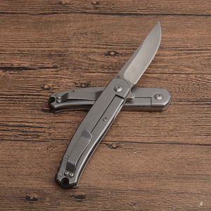 Promotion Flipper Folding Kniv 8Cr13mov Drop Point Satin Blade Rostfritt Stål Handtag Kullager Fast Open EDC Pocket Fold Knives