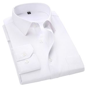 4XL 5XL 6XL 7XL 8XL Camicia a maniche lunghe da uomo casual da uomo di grandi dimensioni Camicia da uomo sociale da uomo elegante bianca blu nera Plus 210410