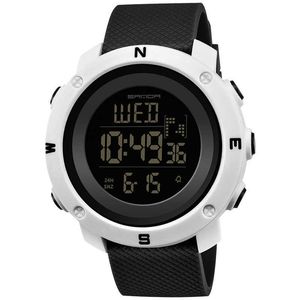 Sandaブランドの女性の男性2サイズのスポーツの腕時計PUのミリタリーストップウォッチデート週時計の防水デジタルLEDウォッチリロースG1022