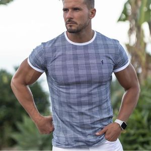 Summer Casual męska koszulka z krótkim rękawem Siłownia Fitness Bieganie Mężczyźni Szybki Suchy Trójnik Topy Męskie Slim Tshirt Camisetas