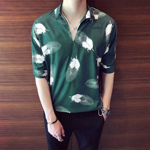Summer Men's Shirts Short Sleeve Pullover Fashion Casual Shirt Streetwear Nightclub Social Party Blouse Chemise Homme 210527