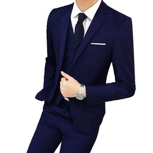 Three-piece Suit Plus Size Wedding Business Men Formal Suit Vest Blazer Pants Set business professional dress wedding dress suit X0610