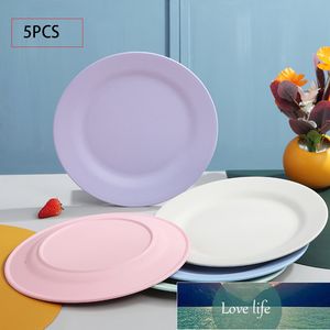 5 pcs Jantar Placa Set Bife Grandes Placas de Macarrão de Trigo Salada de Palha de Trigo Louça Reusável Sobremesa Talheres Multifuncional Talheres de Talheres Preço de Fábrica Preço Especialista