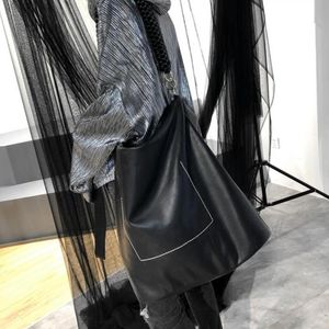 Celebrity Black Women Large Capacity Soft PU Leather Handbag 2022 Fashion Desinger Female Handbags Big Shoulder Purses TotesTotes Totes