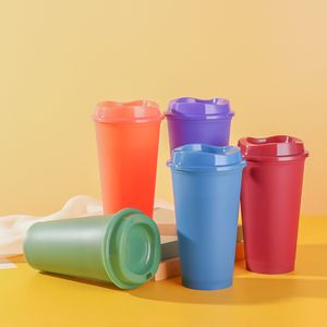 Portable Plastic Color Changing tumbler Temperature Discoloration Coffee Beverage Milk Drink Ware Recycle Sport Cup