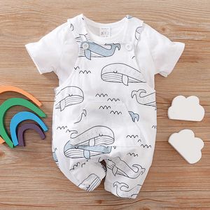 Summer Baby Boy Ubrania Zestaw Dla Noworodków Kombinezony Outfit Sweter Odzież dziecięca dla noworodków Dres Shark Costume G1023