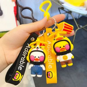 Cartoon Epoxy Duck Keychain Female Cute Net Red Trend Car Key Ring Bag Chain Bag Pendant Popular Gift Holiday Gift G1019