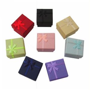 Partihandel Square Ring Örhänge Halsband Smycken Display Box Present Present Case Holder Set