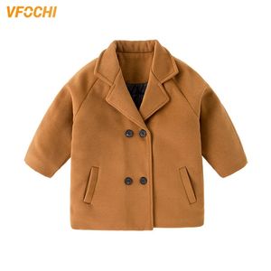 VFOCHI Boys Wool Coat 5 Color Long Jacket Autumn Winter Kids Windproof Children Clothing Warm Outerwear 211011