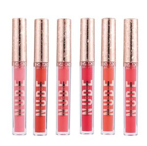 DAMO BEAUTY 6-teiliges NUDE Strobe Lipgloss-Set, flüssiger Lippenstift Red Nude, 6 Farben, langlebig, wasserfest, antihaftbeschichtet