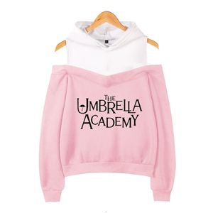 The Ombrella Academy Crop Hoodie Felpa con cappuccio pullover fuori spalla Harajuku Tracksui 210809