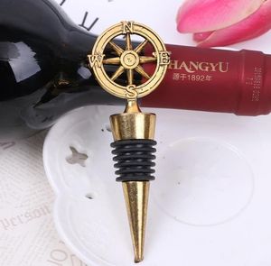 Bar Tools New Arrival Wedding Favors Rudder Wine Bottle Stopper Nautical Themed Compass Wedding-Shower Favor SN2921